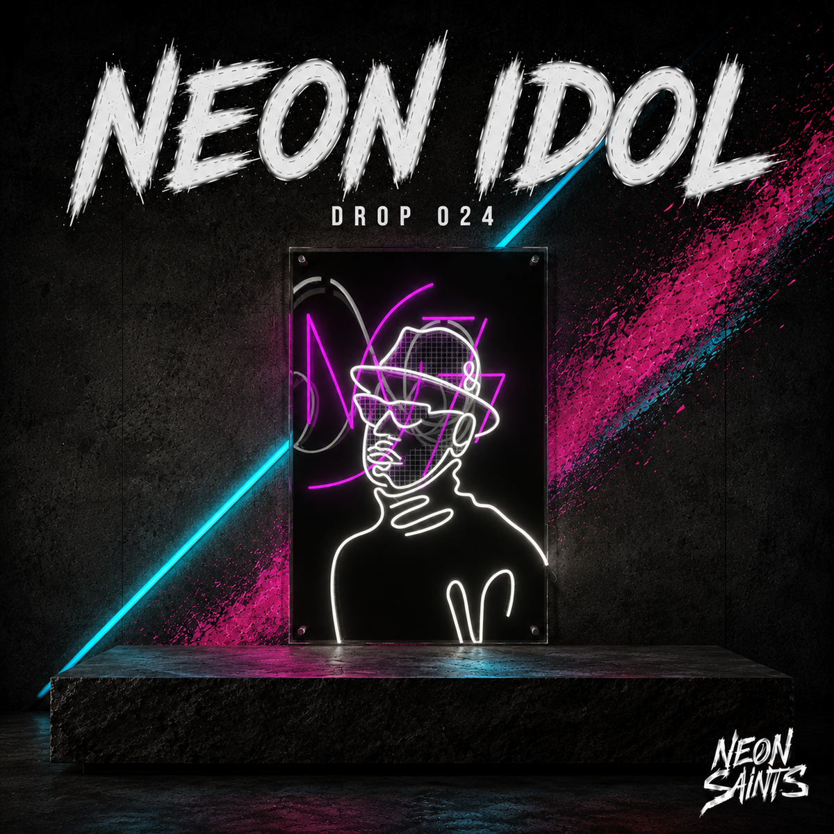 NEON IDOL campaign artwork — Neon Saints DROP 024