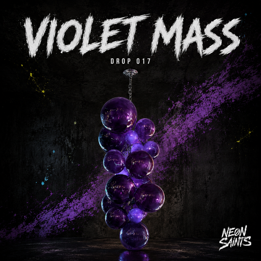 VIOLET MASS campaign artwork — Neon Saints DROP 017