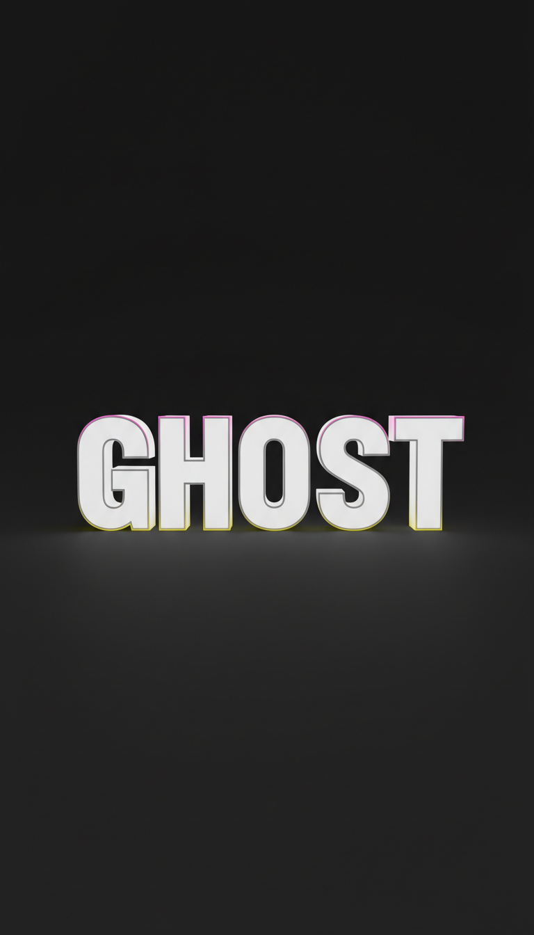 Ghost white block letter desk sculpture