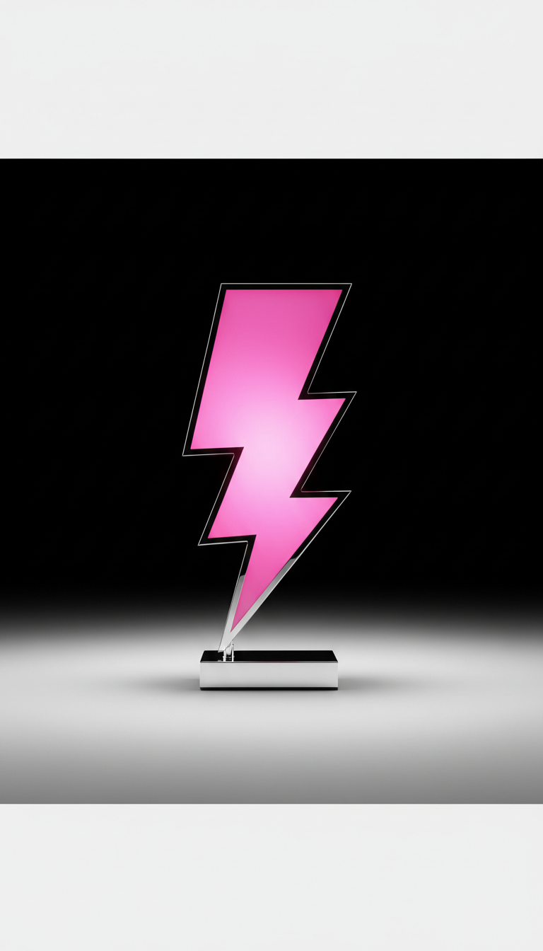 Vivid pink bolt table lamp