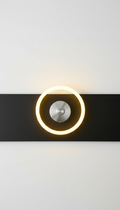 Signal yellow halo wall sconce