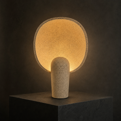 ECLIPSE stone textured circular halo table lamp