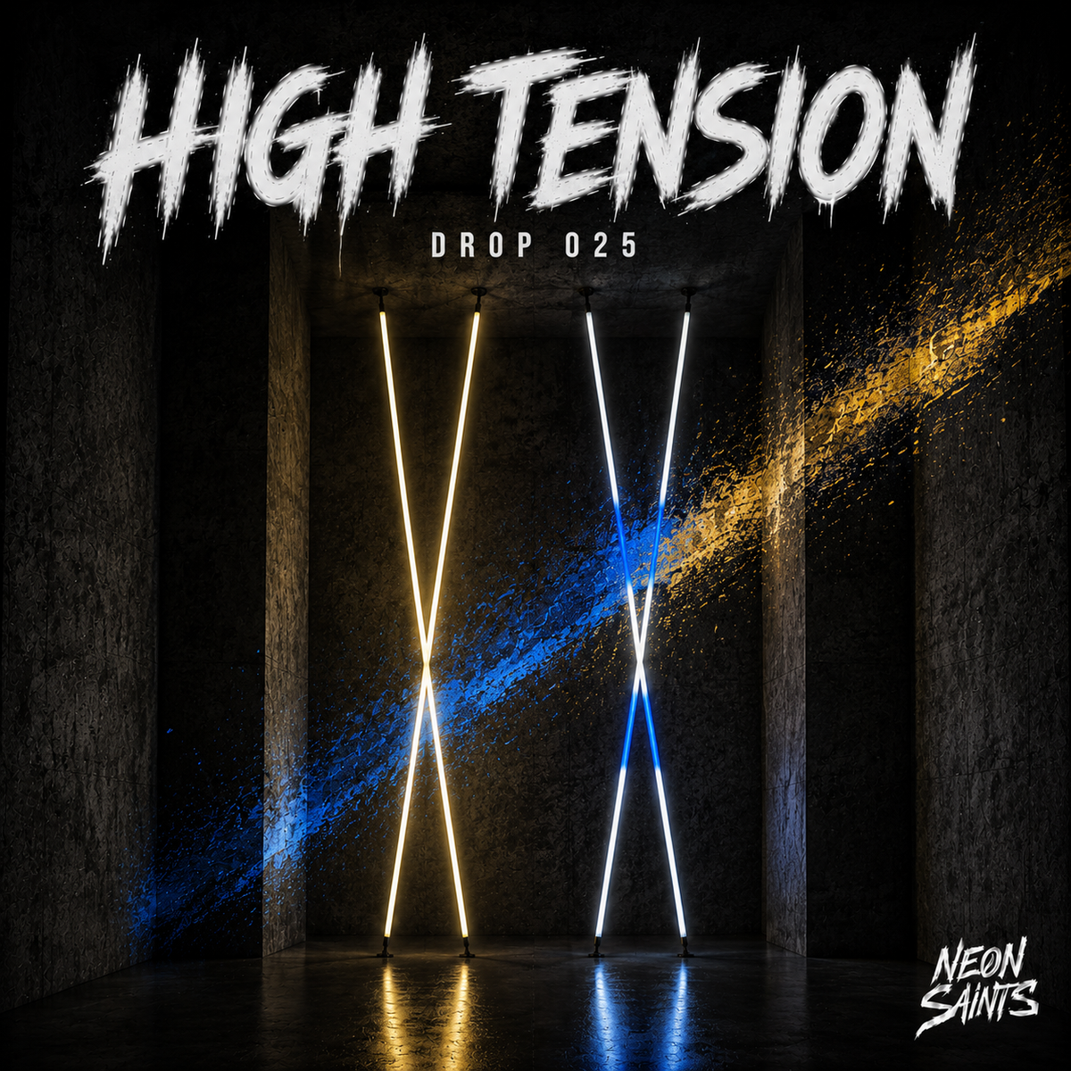 HIGH TENSION campaign artwork — Neon Saints DROP 025