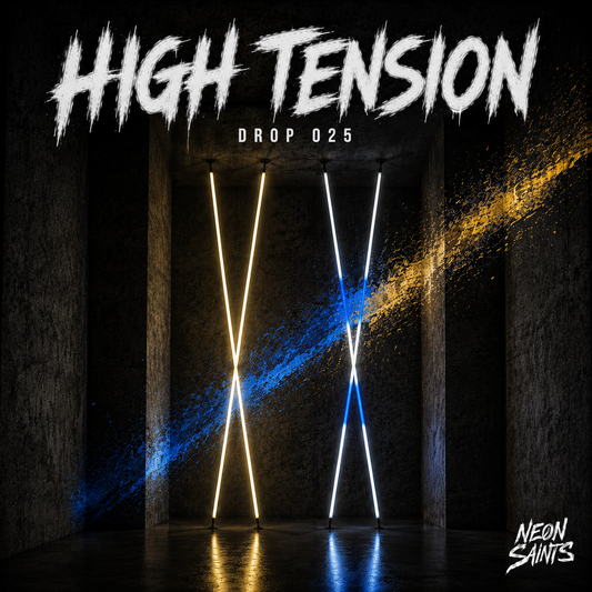 HIGH TENSION campaign artwork — Neon Saints DROP 025