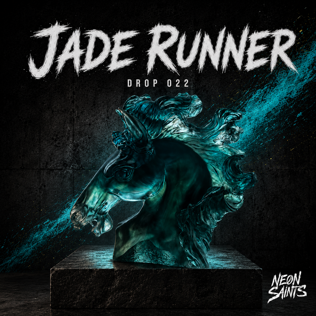 JADE RUNNER campaign artwork — Neon Saints DROP 022