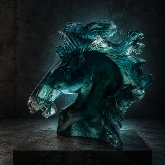 JADE RUNNER translucent horse bust — Neon Saints DROP 022