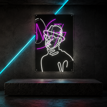 NEON IDOL illuminated pop-art portrait — Neon Saints DROP 024