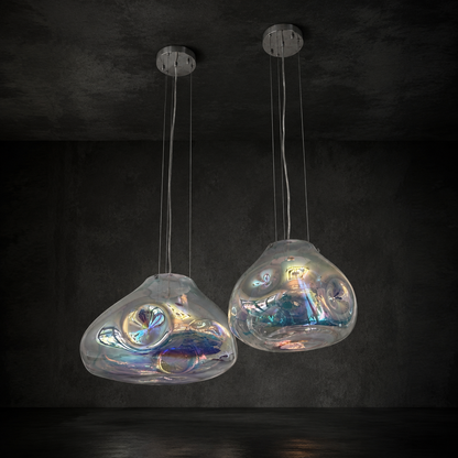 OIL SLICK iridescent pendant lights — Neon Saints DROP 018